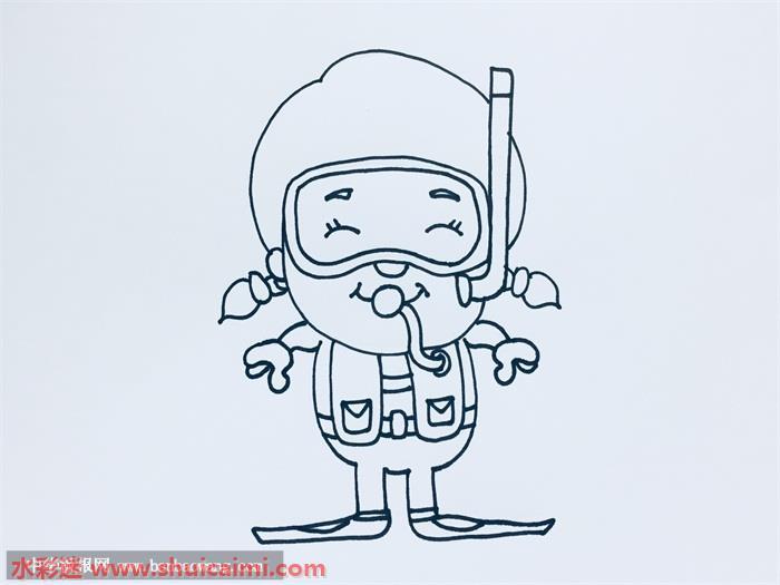 潜水员怎么画 潜水员简笔画简单好看带颜色