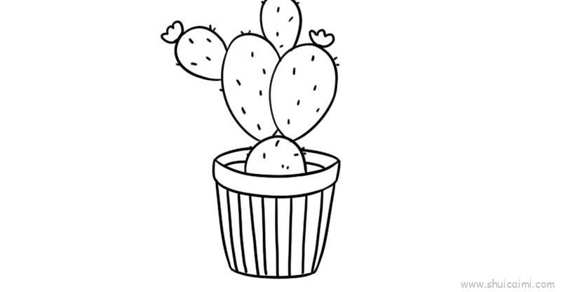仙人掌儿童画怎么画 仙人掌简笔画步骤
