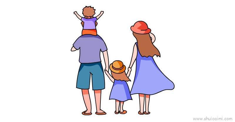 幸福一家人儿童画怎么画 幸福一家人简笔画图片