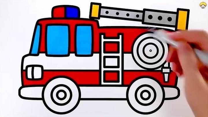 消防车简笔画 消防车简笔画图片大全
