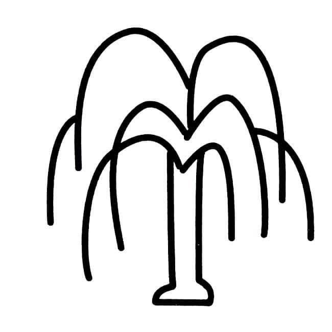 柳树简笔画 柳树简笔画图片带颜色