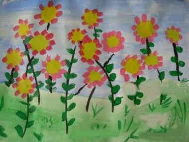 向日葵简笔画彩色 一片向日葵简笔画彩色