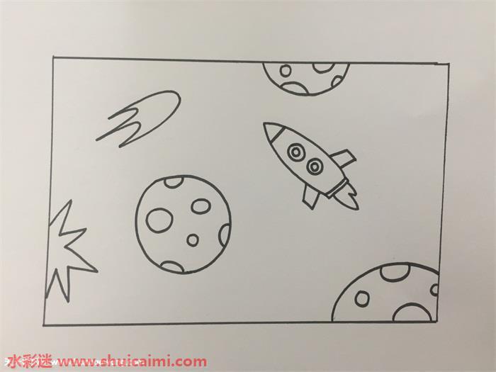 宇宙怎么画 宇宙简笔画简单彩色