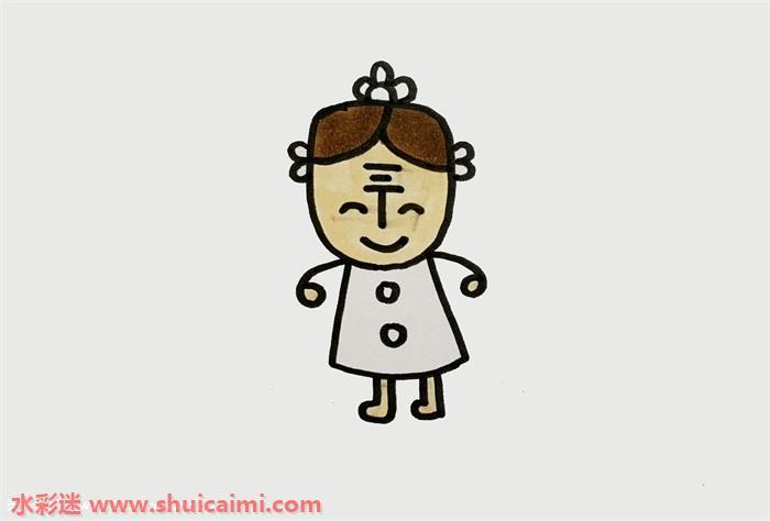 适合儿童绘画的丁奶奶简笔画