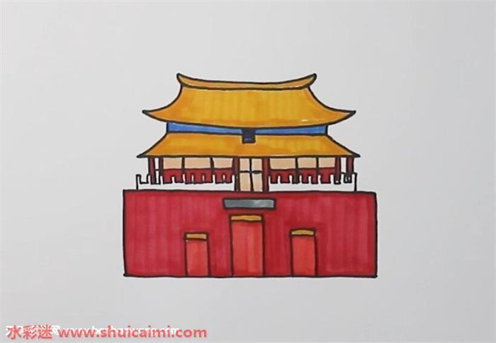 故宫怎么画 故宫简笔画简单好看带颜色