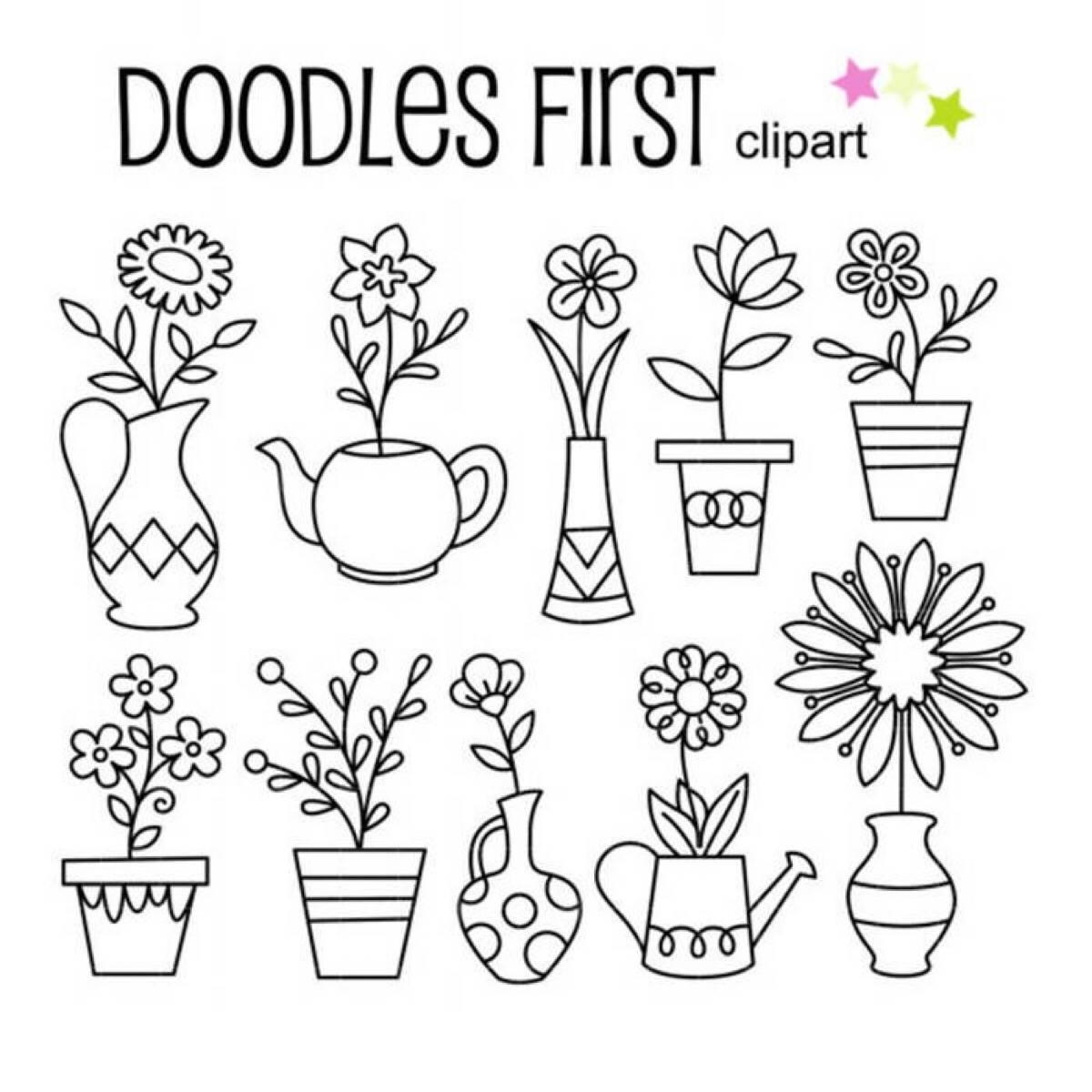 盆栽简笔画 盆栽简笔画图片带颜色