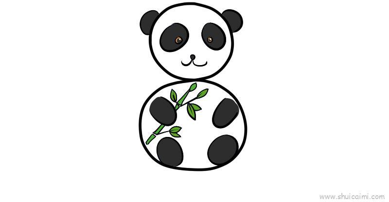 用数字画动物之熊猫儿童画怎么画 用数字画动物之熊猫简笔画简单又好看