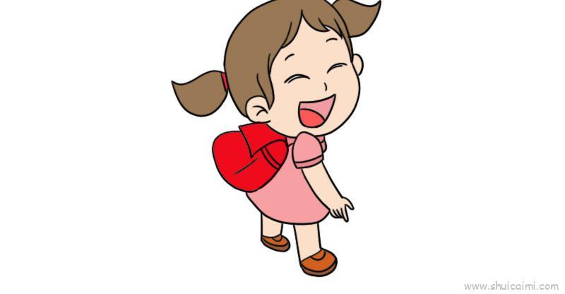 上学儿童画怎么画 上学简笔画好看