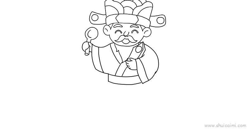 灶王爷儿童画怎么画 灶王爷简笔画顺序