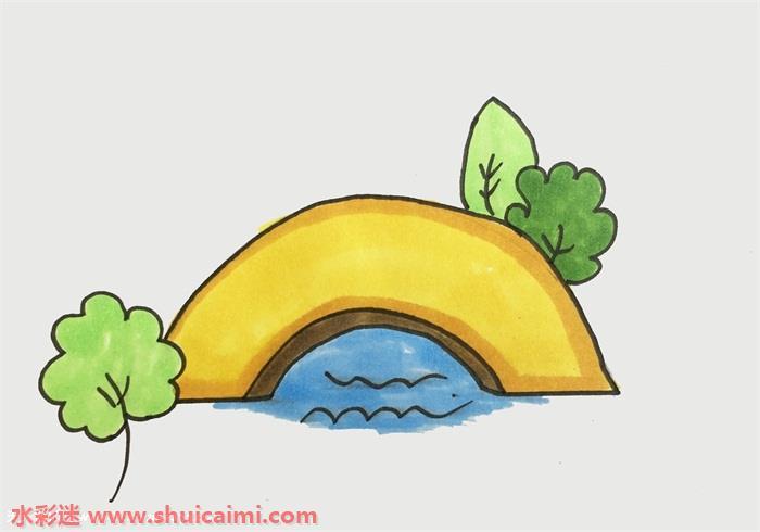 桥怎么画 桥简笔画图片带颜色
