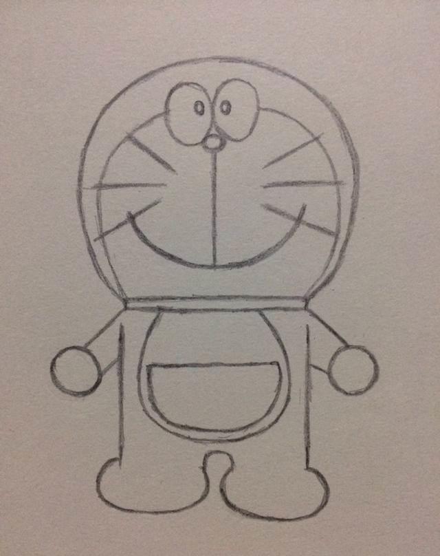 机器猫简笔画 机器猫简笔画图片大全涂色