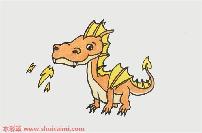 神奇宝贝卡通喷火龙简笔画怎么画步骤图片教程？
