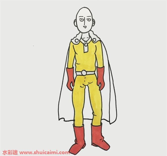 搞怪的一拳超人简笔画步骤教程