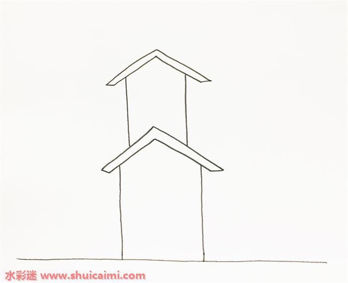 学校怎么画 学校简笔画步骤图