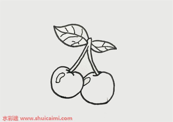 樱桃怎么画 樱桃简笔画漂亮彩色