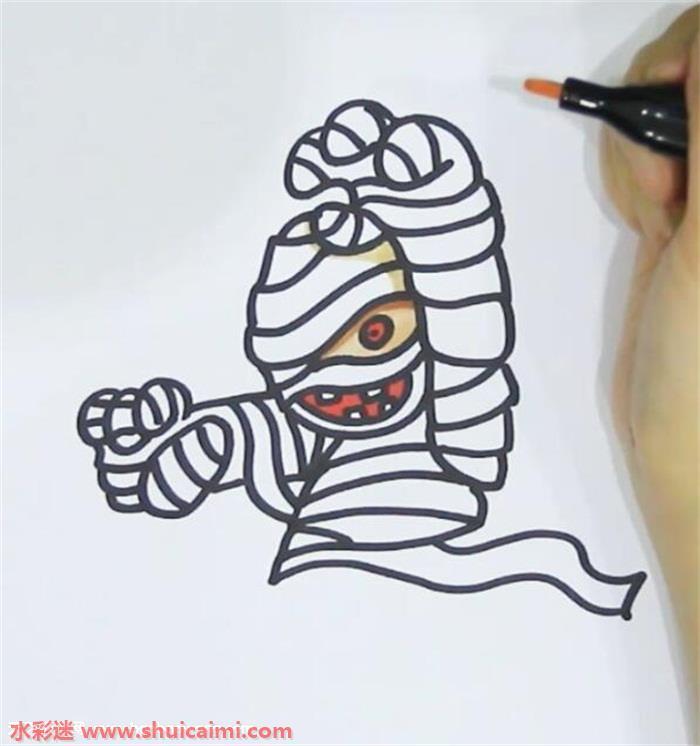 金字塔木乃伊怎么画 金字塔木乃伊简笔画步骤