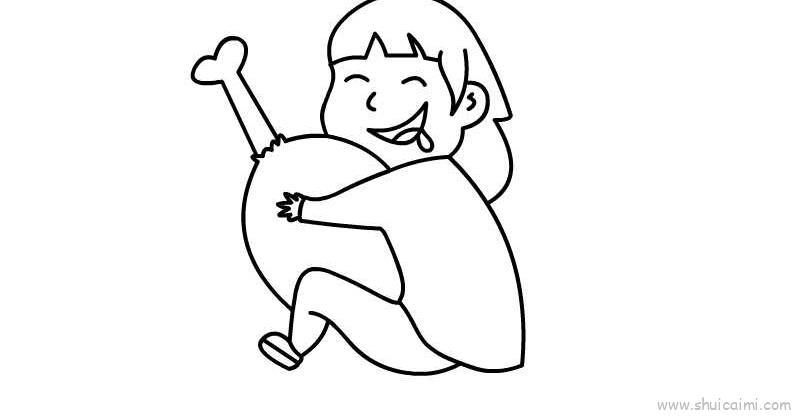 吃鸡儿童画怎么画 吃鸡简笔画图片