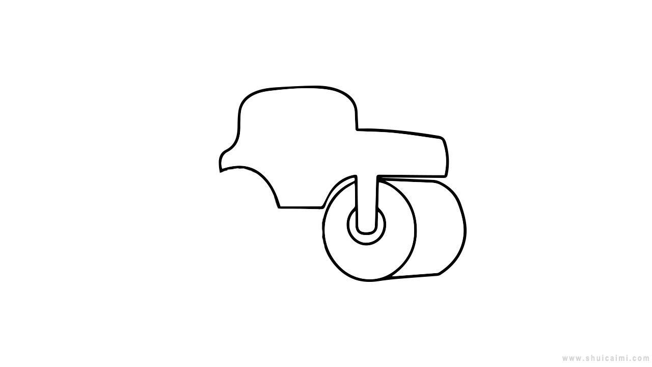 压路机简笔画怎么画 压路机简笔画顺序