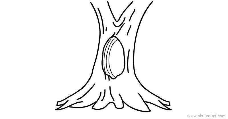 简单的树洞儿童简笔卡通画教程步骤