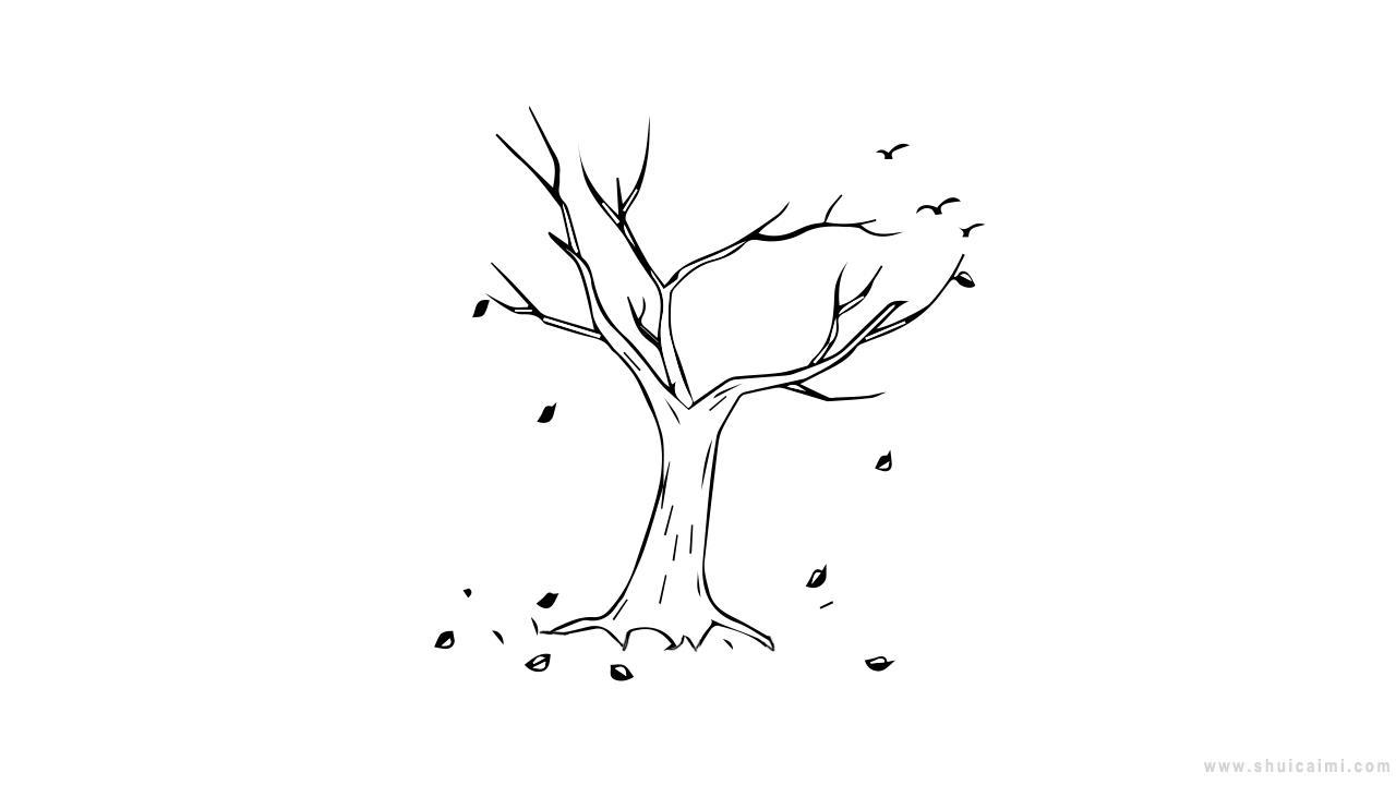 枯树简笔画怎么画 枯树简笔画图片