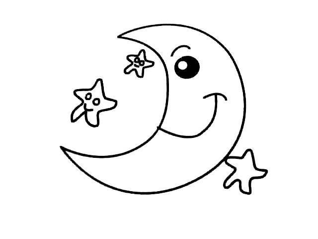 月亮的简笔画图片大全 月亮的简笔画图片大全可爱