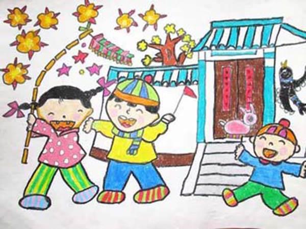过年放鞭炮的图片简笔画 过年放鞭炮的图片简笔画大全