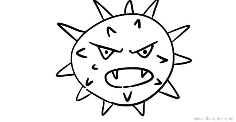 武汉病毒儿童画怎么画 武汉病毒简笔画简单