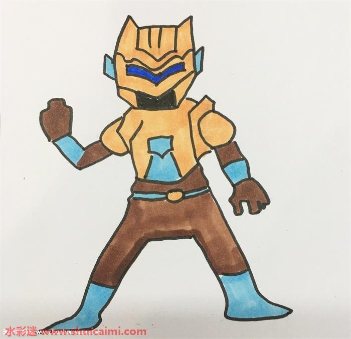 铠甲怎么画 铠甲简笔画图片带颜色