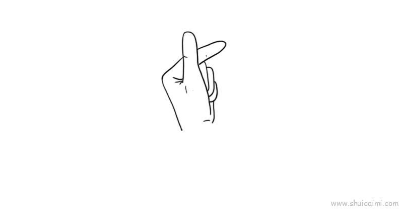 单手比心儿童画怎么画 单手比心简笔画步骤
