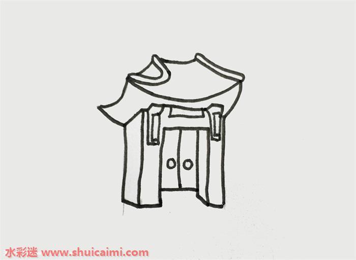古代房子怎么画 古代房子简笔画步骤图