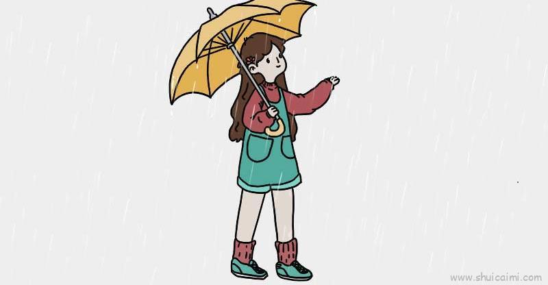 清明节打伞儿童画怎么画 清明节打伞简笔画图片大全
