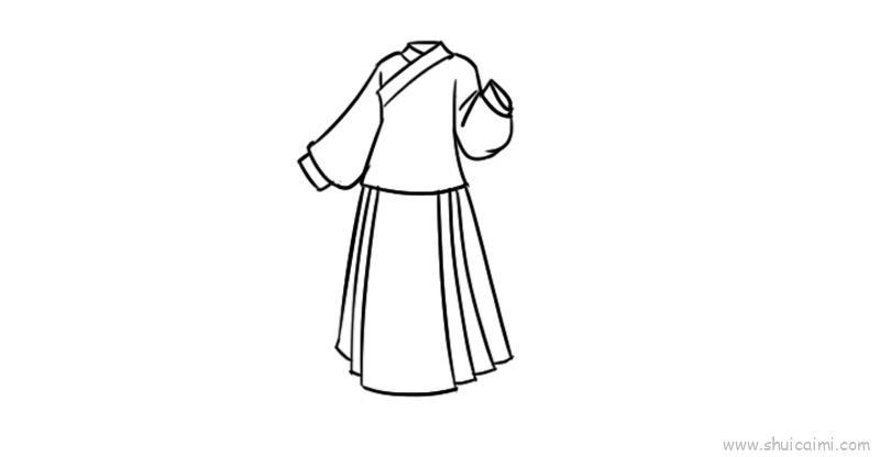 古装衣服儿童画怎么画 古装衣服简笔画步骤