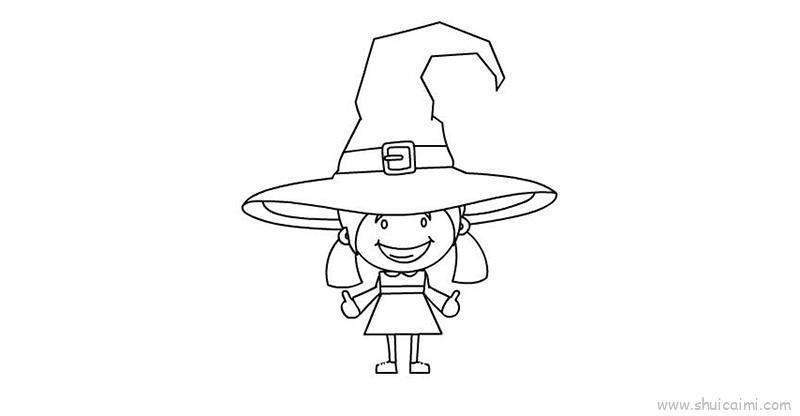 小魔女儿童画怎么画 小魔女简笔画简单