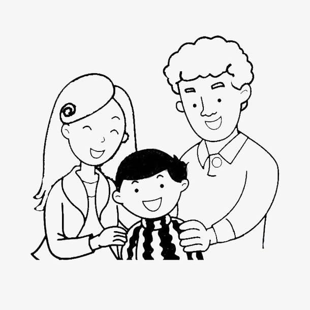 一家三口简笔画 一家三口简笔画图片