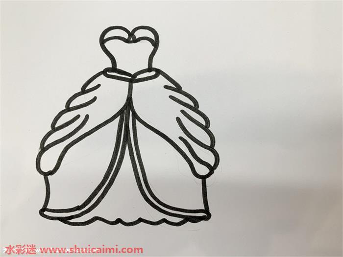 婚纱裙怎么画 婚纱裙简笔画简单易画彩色
