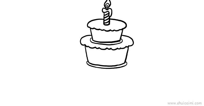 生日快乐蛋糕儿童画怎么画 生日快乐蛋糕简笔画画法