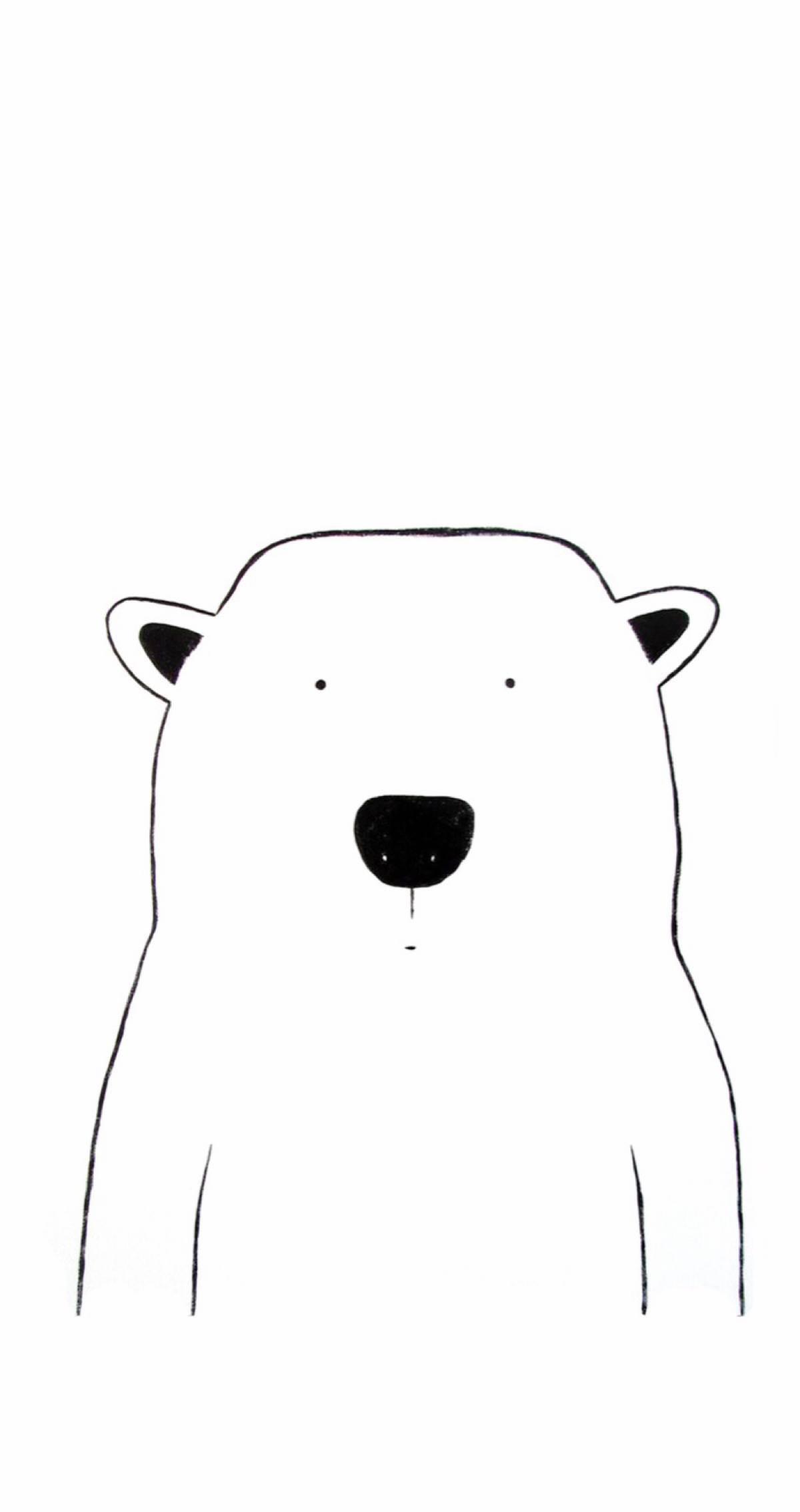 北极熊简笔画 北极熊简笔画图片