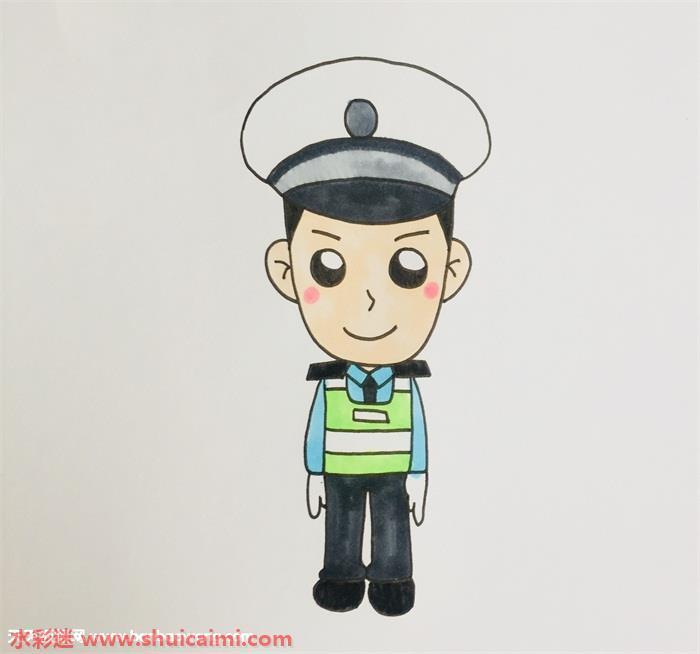交警怎么画 交警简笔画图片大全彩色