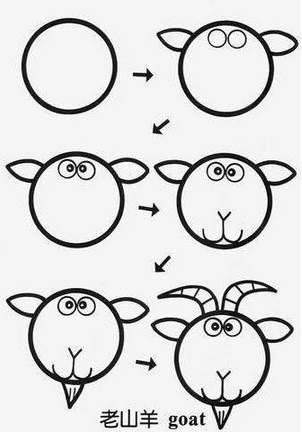 简笔画羊 简笔画羊的画法最简单