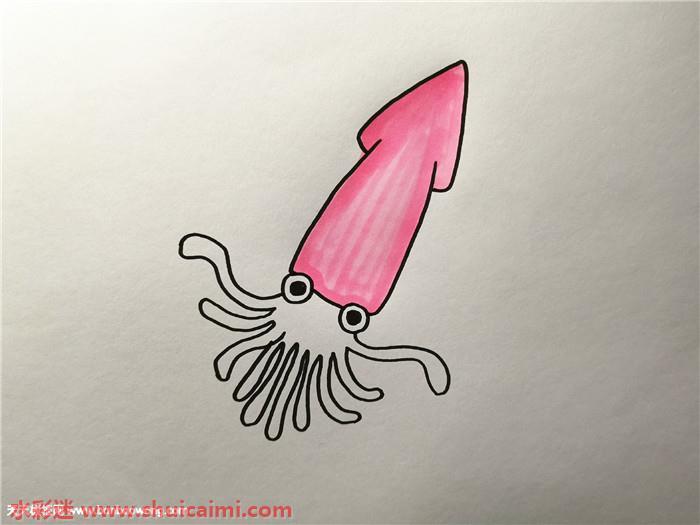 乌贼怎么画 乌贼简笔画漂亮卡通