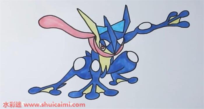 甲贺忍蛙怎么画 甲贺忍蛙简笔画彩色