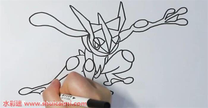 甲贺忍蛙怎么画 甲贺忍蛙简笔画彩色