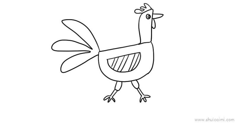 母鸡儿童画怎么画 母鸡简笔画步骤