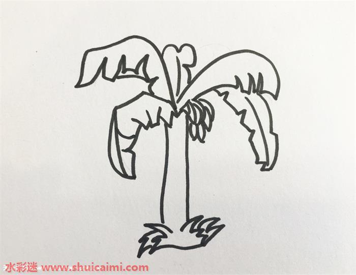 香蕉树怎么画 香蕉树简笔画简单好看带颜色