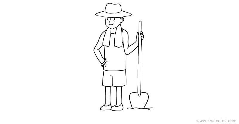 农名儿童画怎么画 农名简笔画教程步骤