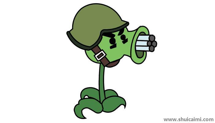 植物大战僵尸豌豆射手简笔画怎么画？
