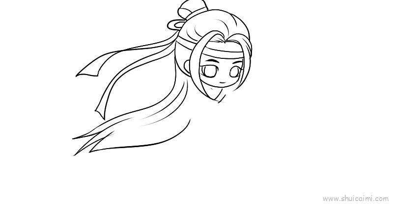 蓝忘机q版儿童画怎么画 蓝忘机q版简笔画步骤