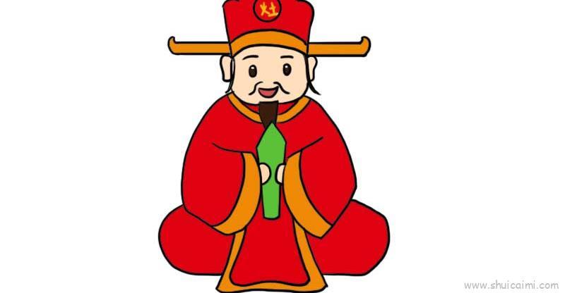 灶神儿童画怎么画 灶神简笔画画法