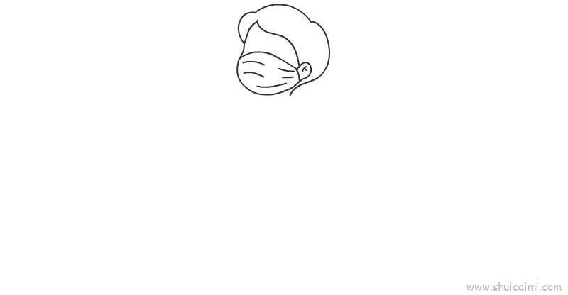 小孩戴口罩儿童画怎么画 小孩戴口罩简笔画好看