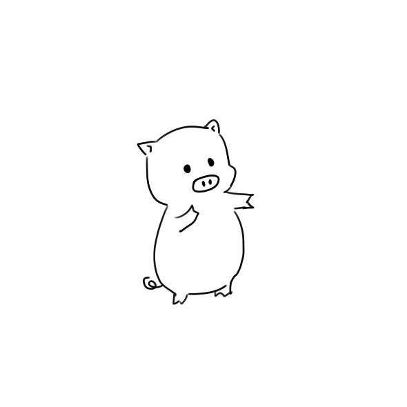 简笔画小猪 简笔画小猪的画法